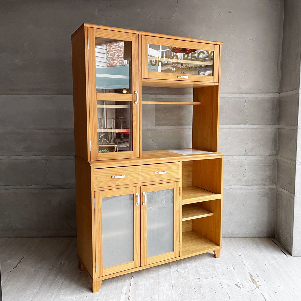 【学芸大学店】モモナチュラル Momo Natural ランド LAND キッチンボード カップボード 食器棚 パイン材 ナチュラル 廃番 買取させていただきました。