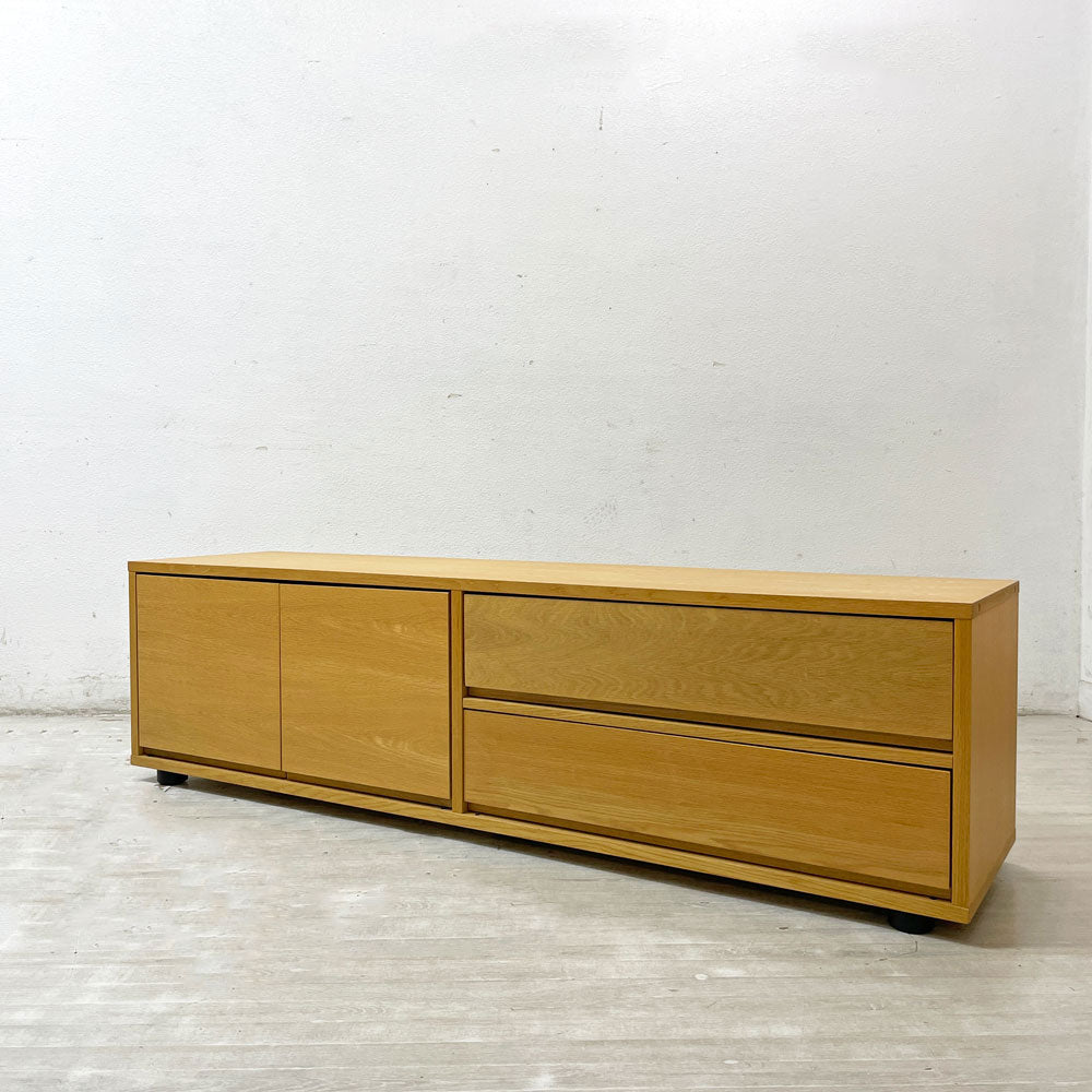 【祖師ヶ谷大蔵店】無印良品 MUJI スタッキングキャビネット AVボード テレビ台 引き出し2杯 オーク材 シンプルデザイン ナチュラル アジャスター 棚板一枚欠品 買取させていただきました。