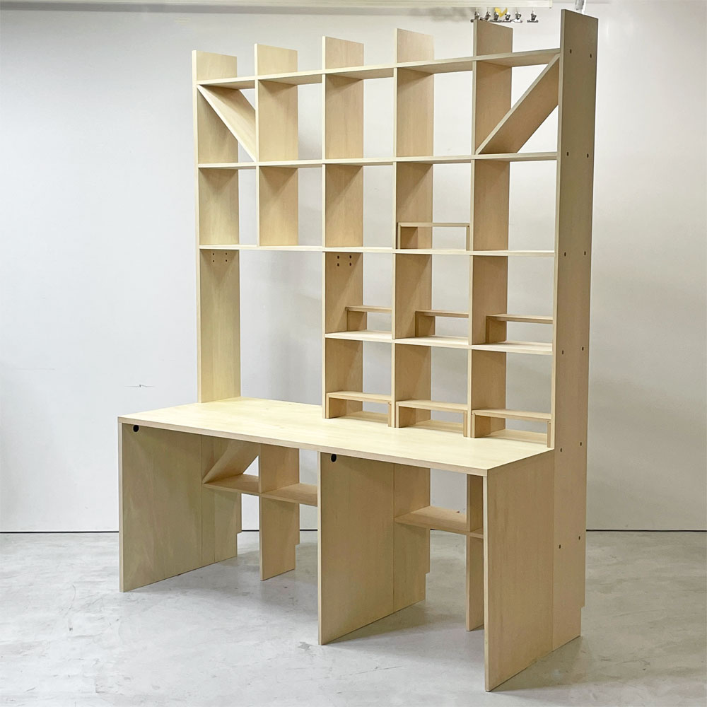 【祖師ヶ谷大蔵店】マルゲリータ margherita カウンター付き本棚 奥行250mm 縦6コマ×横5コマ 特注タイプ オープンシェルフ 書棚 シナ材 店舗什器 ミニマルW172cm 買取させていただきました。