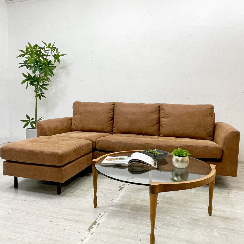 ジャーナルスタンダードファニチャー j.s.F ピーエスエフ カウチソファ PSF COUCH SOFA W210cm 3人掛けソファ オットマン レザー調 USB充電 コンセント付属 参考価格165,000円 ～現代のニーズに応える素材探求と機能性～
