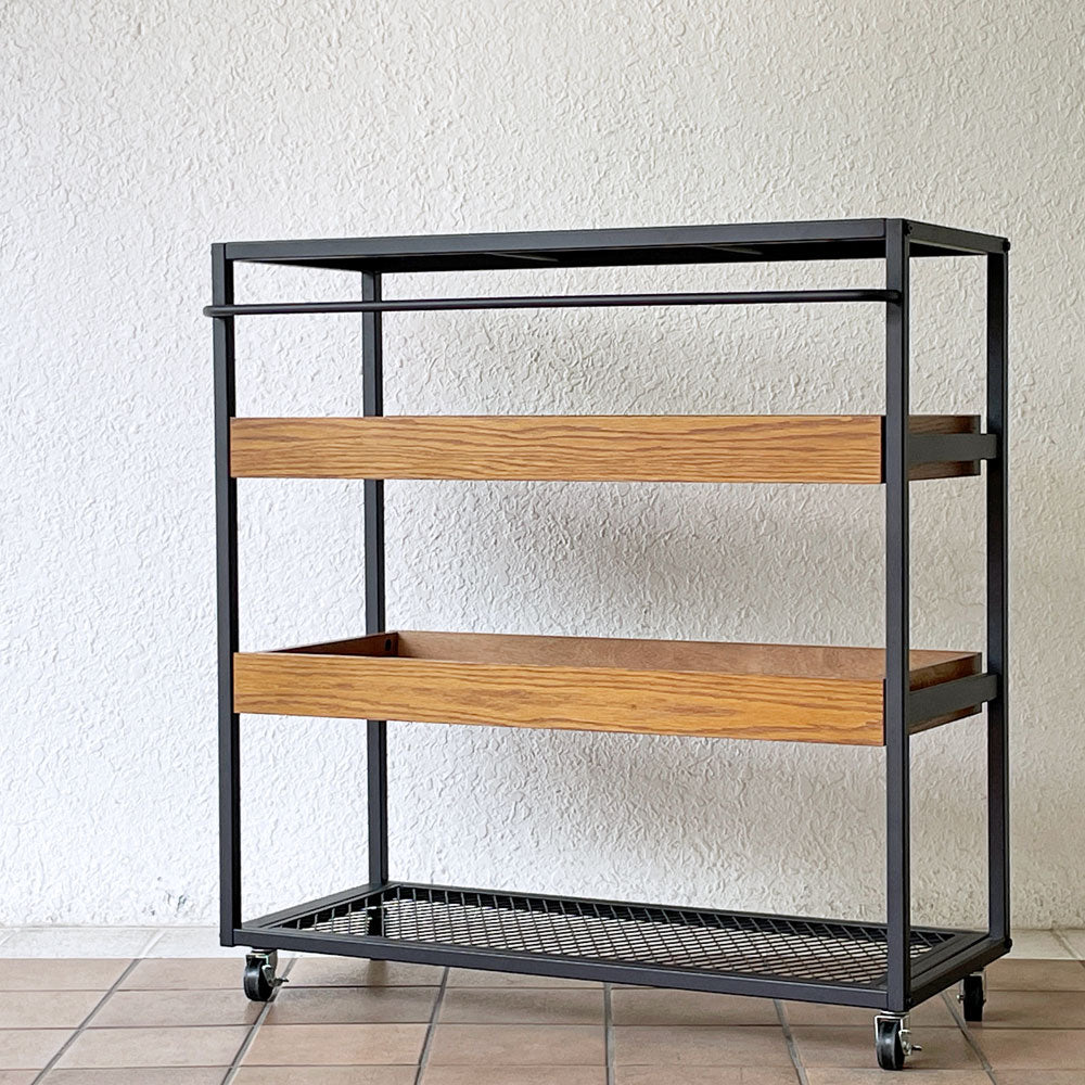 【用賀店】ジャーナルスタンダードファニチャー journal standard Furniture j.s.F サンク ワゴンラック SENS WAGON RACK 4段 スチール オーク材トレイ シェルフ キャスター付 W85cm 工業系 定価￥41,800- 買取させていただきました。