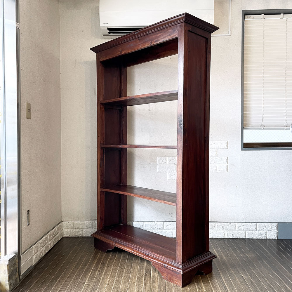 【経堂店】ビンテージスタイル Vintage Style アジアンチーク無垢材 オープンシェルフ ブックシェルフ 4段 H180cm クラシカルデザイン 買取させていただきました。