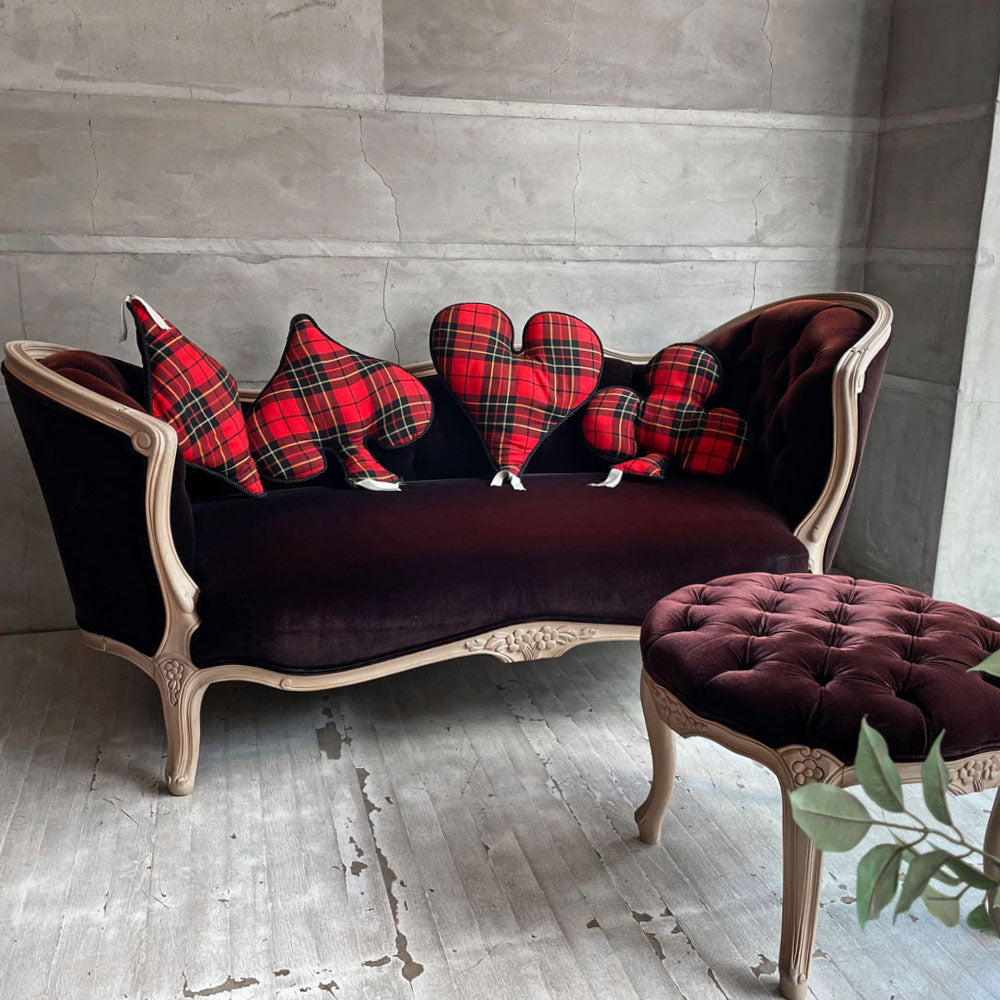 ビラブドデザイン BELOVED DESIGN カウチソファ 2Pソファ オットマン付き ブナ材 ロココ調 猫脚 トランプ型クッション付 アンティークスタイル 廃番～2025年の貴婦人、貴公子へ～