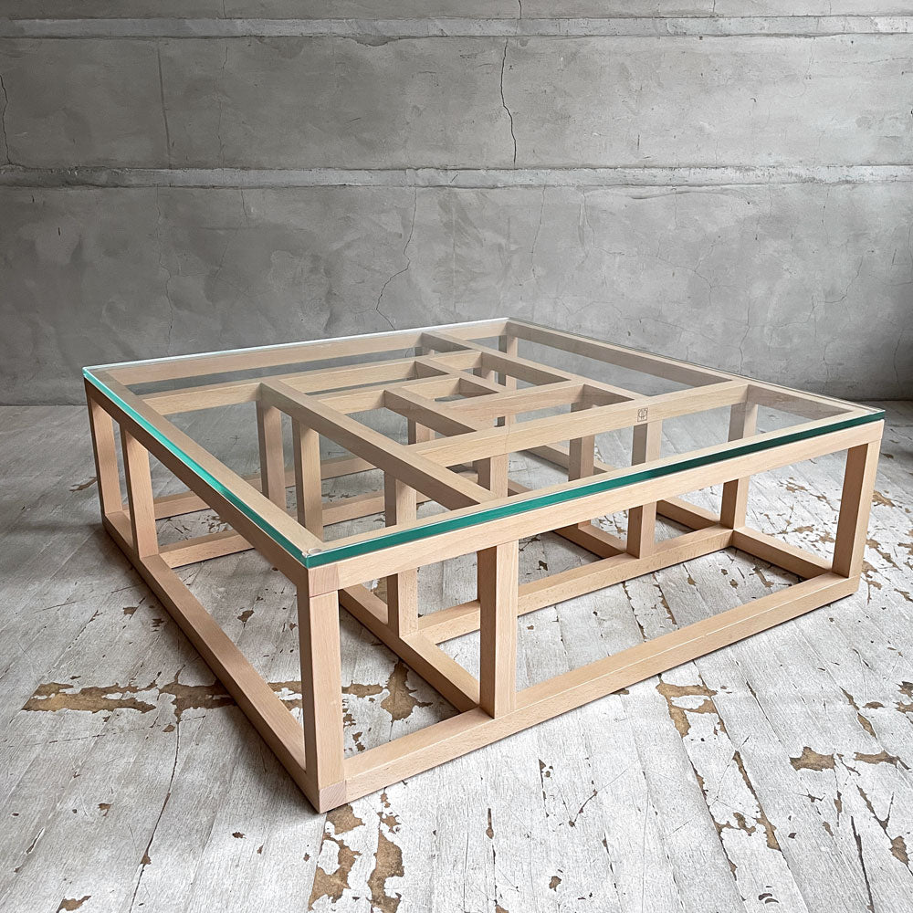 【学芸大学店】リーンロゼ ligne roset アンティゴネー Antigone ローテーブル コーヒーテーブル ピエール・ポラン Pierre Paulin 復刻 ブナ材 ナチュラル ガラス天板 廃番 希少 買取させていただきました。