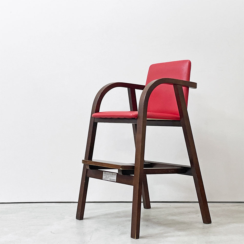 【祖師ヶ谷大蔵店】秋田木工 Akimoku ベビーチェア No.42 乳幼児用ハイチェア キッズチェア PVCソフトレザー レッド 曲木 ジャパンビンテージ 買取させていただきました。