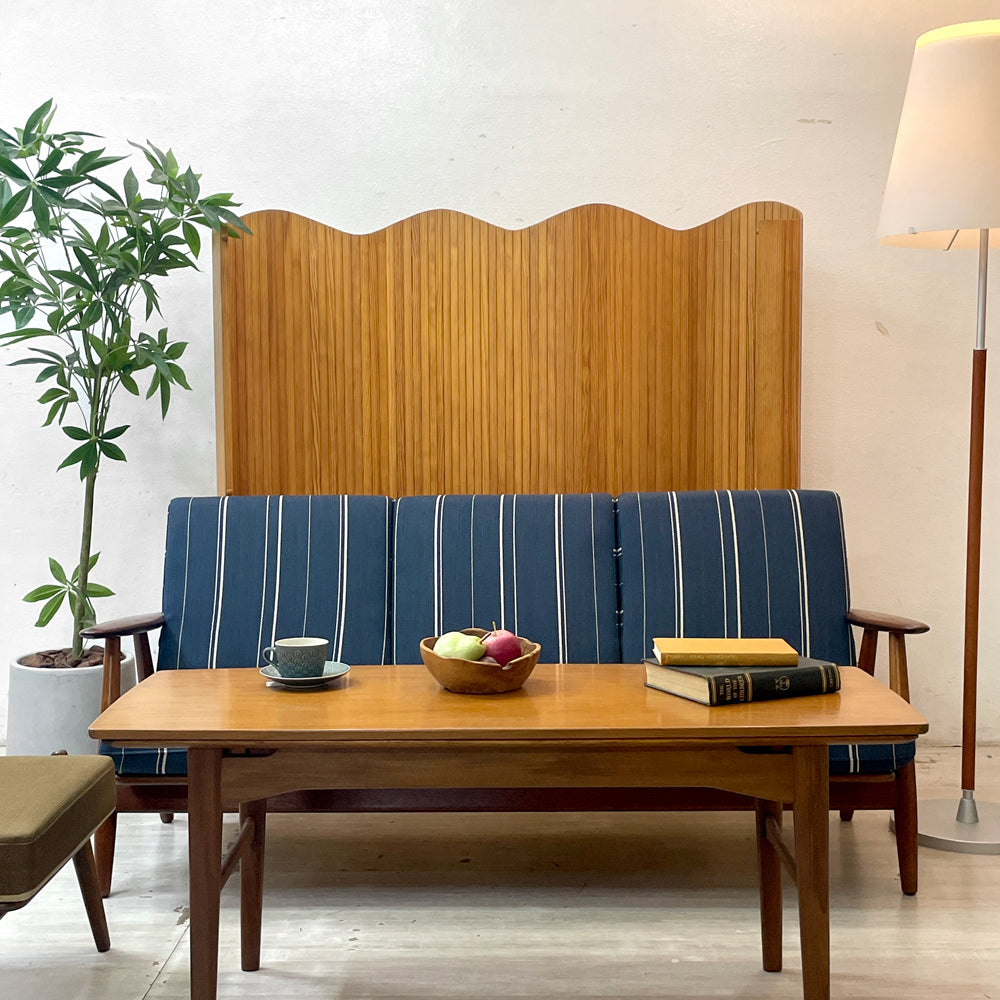 ゲタマ GETAMA GE240 3シーターソファ チーク材×オーク材 ＆  オットマン ビーチ材 ハンス・J・ウェグナー Hans J Wegner 北欧 デンマークビンテージ 希少 ～北欧ファン垂涎の希少ビンテージ～