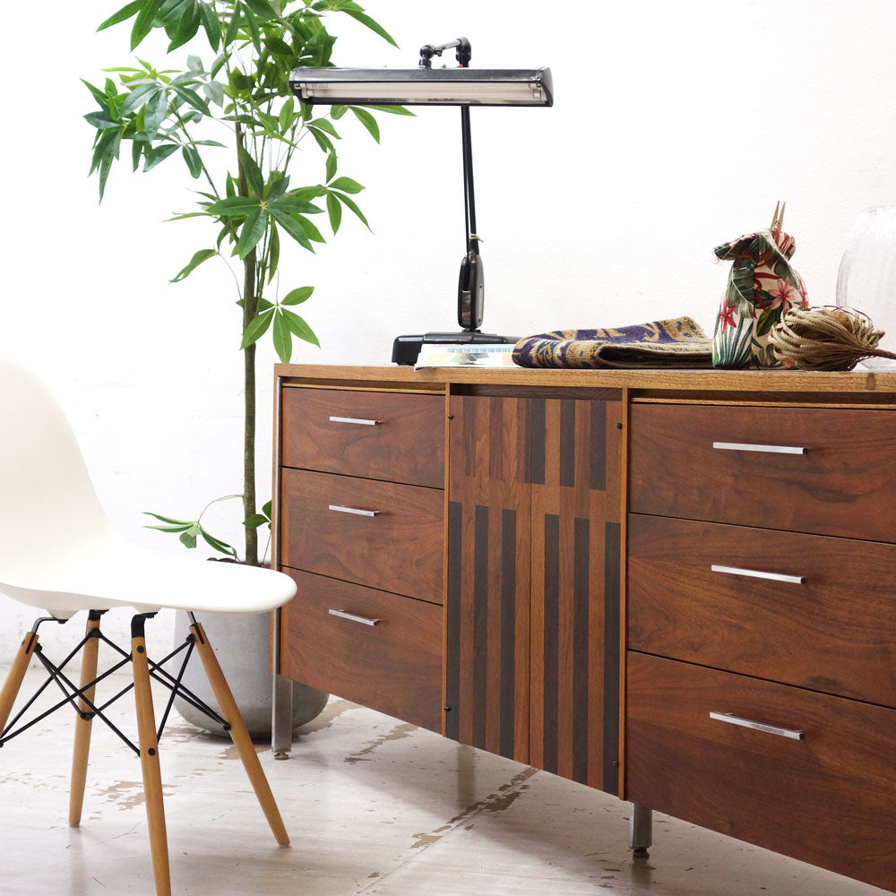 レーン LANE ウォールナット＆ローズウッド 9ドロワー ロングドレッサー キャビネット サイドボード USビンテージ ～5歩うしろから眺める景色～