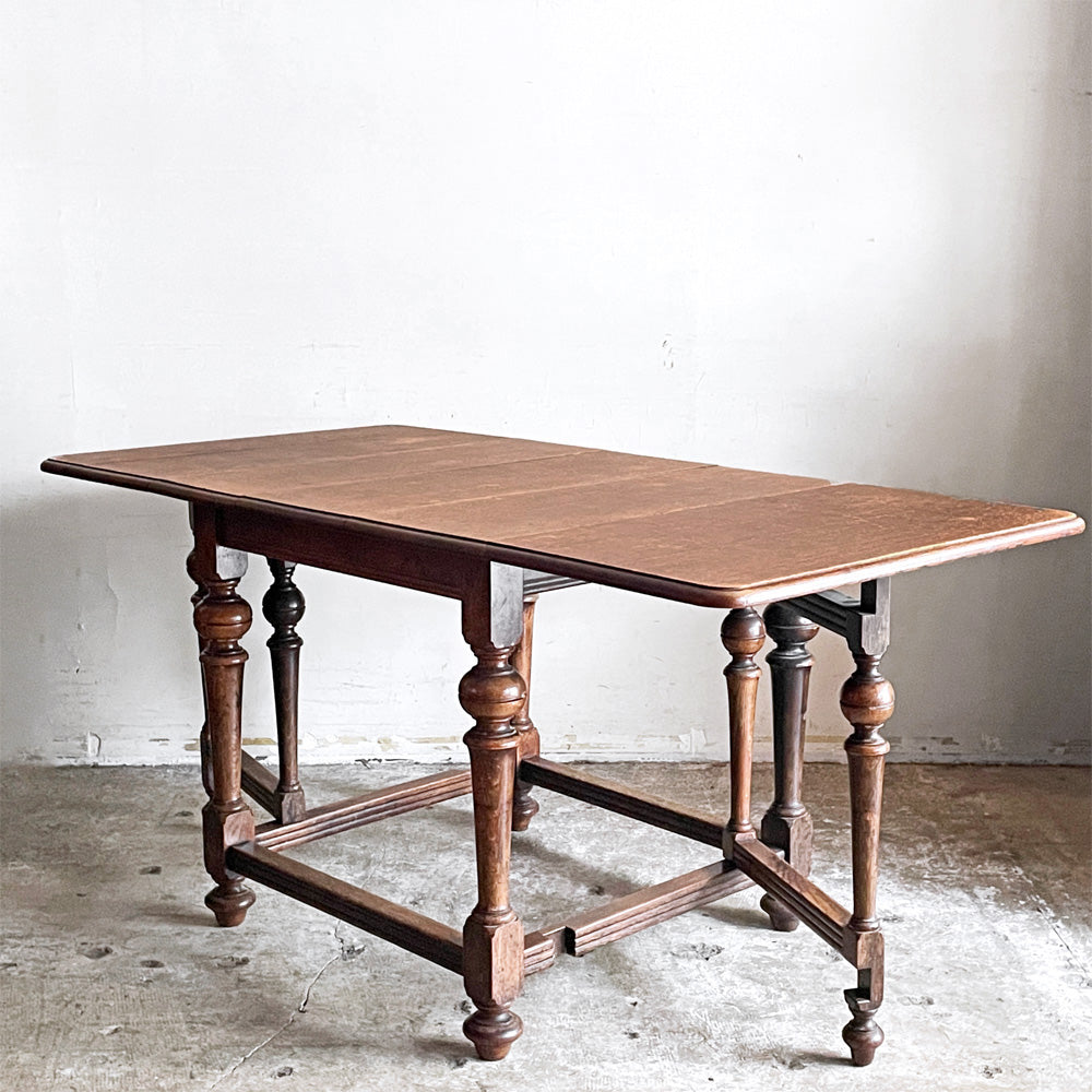 【自由が丘店】UKビンテージ UK Vintage オーク無垢材 ゲートレッグ テーブル ダイニングテーブル ドロップリーフ バタフライ 英国家具 アンティーク 買取させていただきました。