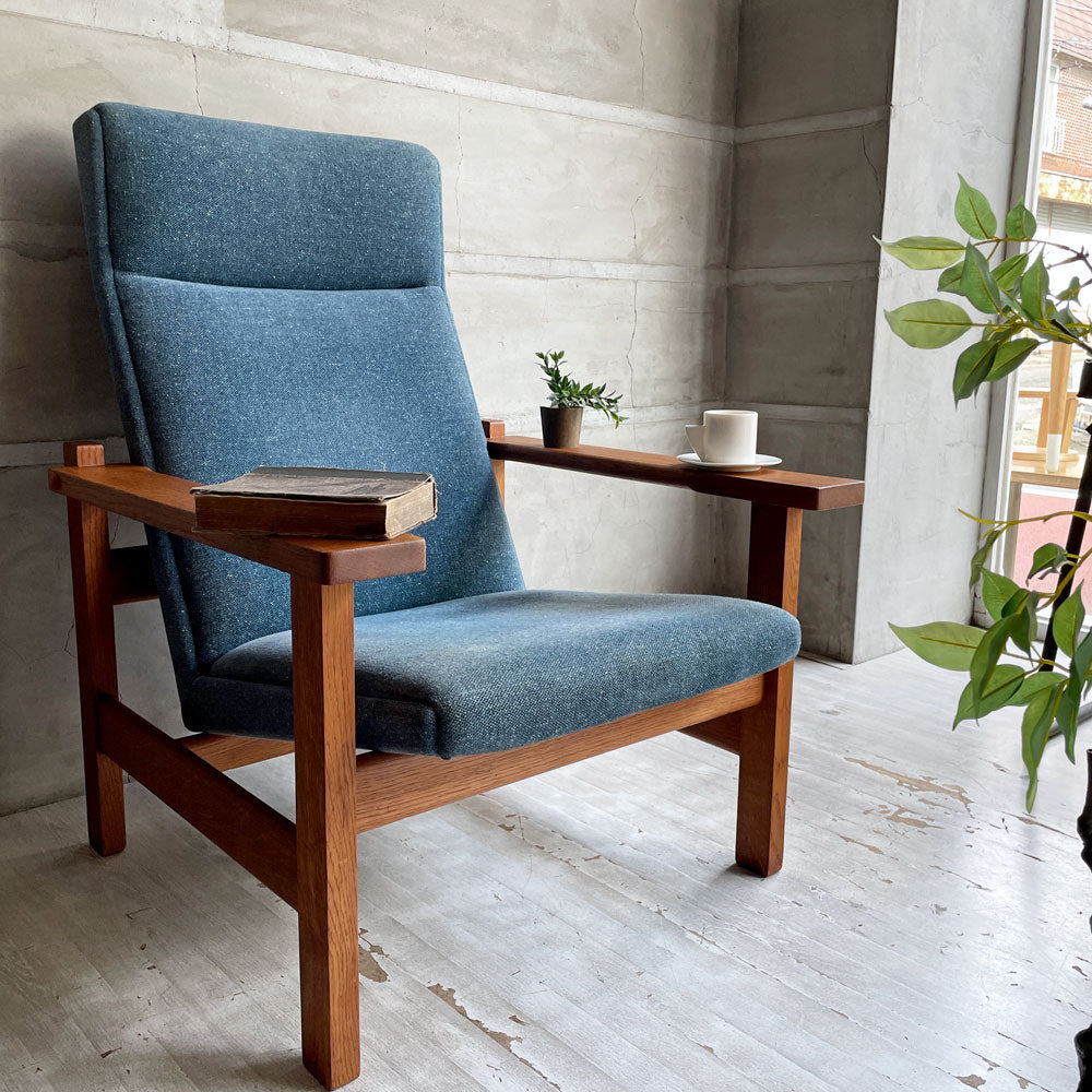 ゲタマ GETAMA GE163A 1Pソファ ラウンジチェア イージーチェア ハイバック オーク無垢材 ハンス・J・ウェグナー ビンテージ 北欧家具 希少 ～涼し気で温かい～