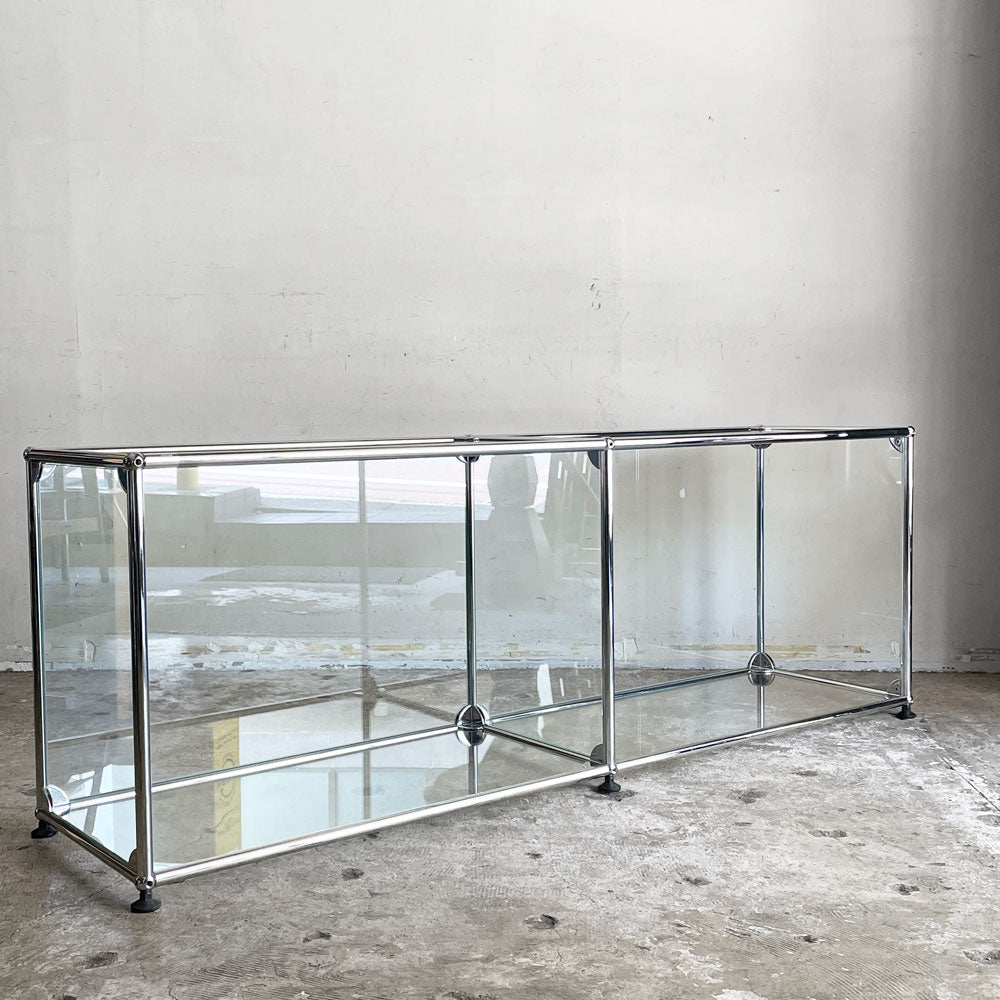 【自由が丘店】ユーエスエムハラー USMハラー USM Haller モジュラーファニチャー キャビネット シェルフ 2列2段 W152×H74cm ガラスパネル スイス 買取させていただきました。