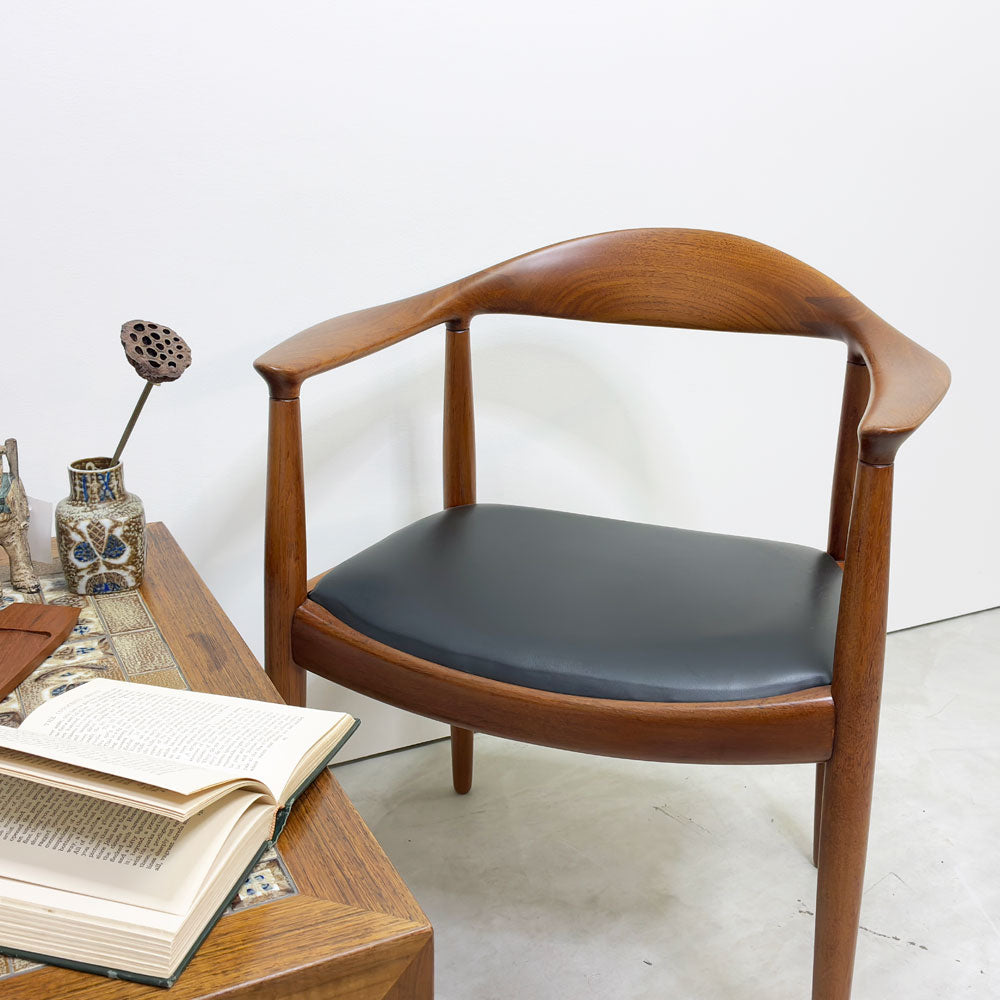 ヨハネスハンセン JOHANNES HANSEN ザ・チェア The Chair JH503 チーク材 本革 ハンス・J・ウェグナー 刻印有 ビンテージ 北欧家具 希少 ラッカー再塗装品 ～スケール・ゼロ～