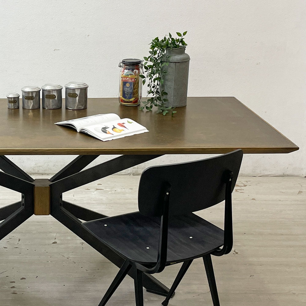 クラッシュゲート CRASH GATE ノットアンティークス Knot antiques マーリン MERLIN ダイニングテーブル 真鍮 オーク材 定価約￥203,500- ～見慣れたものの再構築～