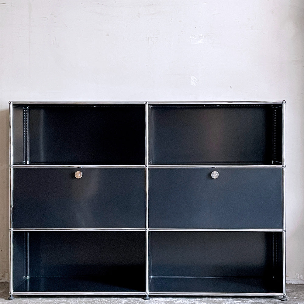 【自由が丘店】ユーエスエムハラー USMハラー USM Haller キャビネット シェルフ 2列3段 ドロップダウンドア×2 鍵付属 グラファイトブラック モダンデザイン スイス 合計参考価格￥378,381- 買取させていただきました。