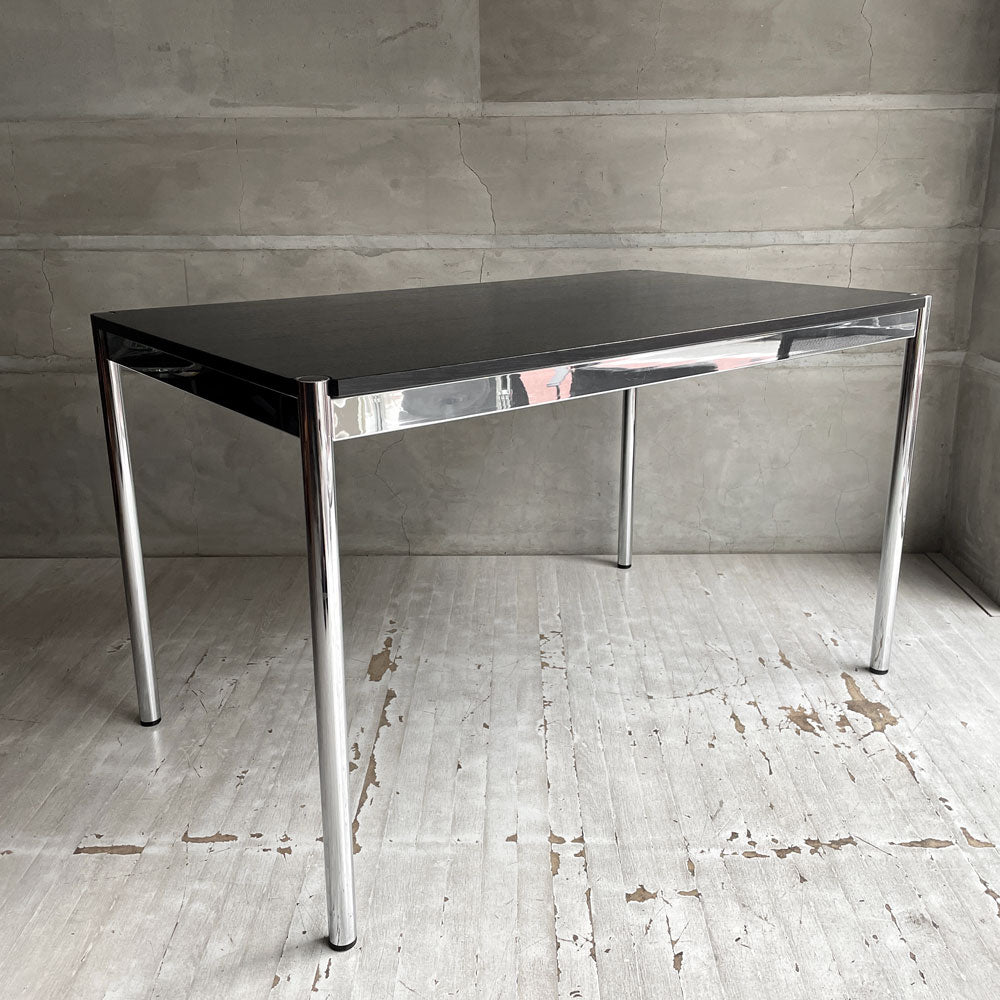 【学芸大学店】ユーエスエムハラー USMハラー USM Haller モジュラーファニチャー ハラーテーブル ワークデスク W125cm オーク材 ブラック アジャスター 高さ調整機能付き スイス 買取させていただきました。