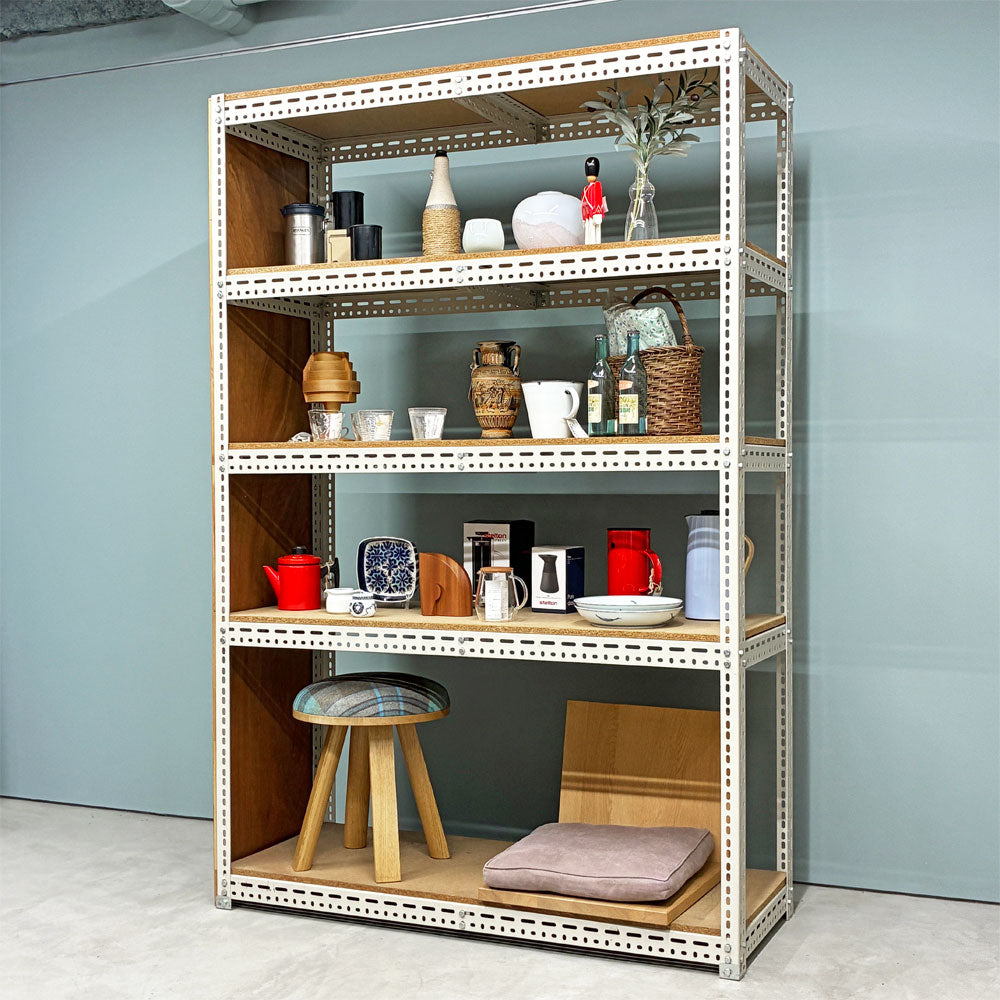 リオン LYON アングルシェルフ SLOTTED ANGLE SHELF 5段 オープンシェルフ W134 x D52 x H200cm P.F.S取扱い～ストックもディスプレイもこれ一台～