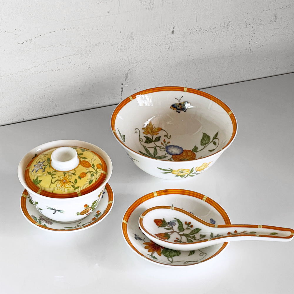 【自由が丘店】エルメス HERMES ラ・シエスタ La Siesta 飲茶セット アジアンティーカップ＆ソーサー ティースプーン ミニプレート ライスボウル 廃番 フランス 買取させていただきました。