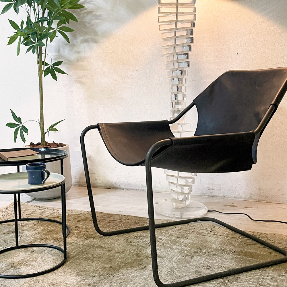 オブジェクト OBJEKTO パウリスターノ PAULISTANO ARM CHAIR アームチェア ブラックレザー パウロ・メンデス・ダ・ロシャ MoMA 参考定価￥528,000- ～最高品質の一枚革カンチレバーチェア～