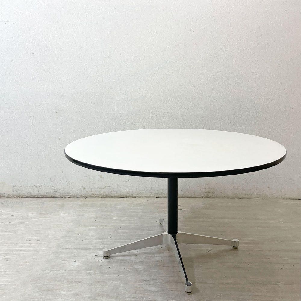 【祖師ヶ谷大蔵店】ハーマンミラー Herman Miller コントラクトテーブル ラウンドテーブル ホワイト Φ120cm ビンテージ C&R イームズ ミッドセンチュリー 買取させていただきました。