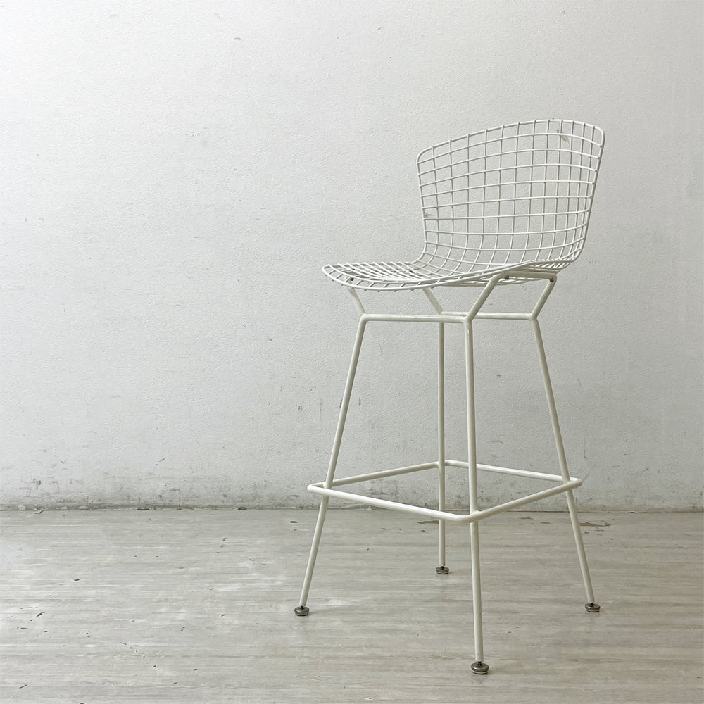 【祖師ヶ谷大蔵店】ノル Knoll Counter Height Stool カウンター ハイスツール ワイヤーチェア ホワイト ハリー・ベルトイア ミッドセンチュリー シートパッド付き ビンテージ 買取させていただきました。
