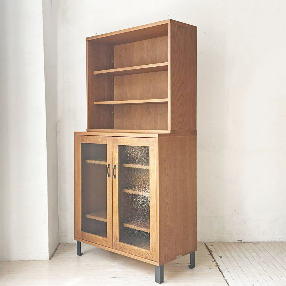 【下北沢店】ニコアンド niko and... ガラスキャビネット 上部オープン棚 セパレート W85cm インダストリアル 買取させていただきました。