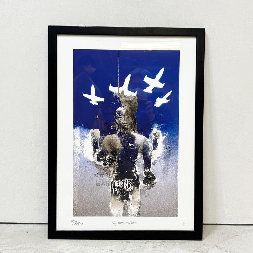 【祖師ヶ谷大蔵店】ロバート・デル・ナジャ Robert Del Naja 3D シルクスクリーン ”4 Noble Truths” サイン＆POWエディションナンバー入り 45/50 Massive Attack メンバー スクリーンサイズ 37.5×59cm 額装品 買取させていただきました。