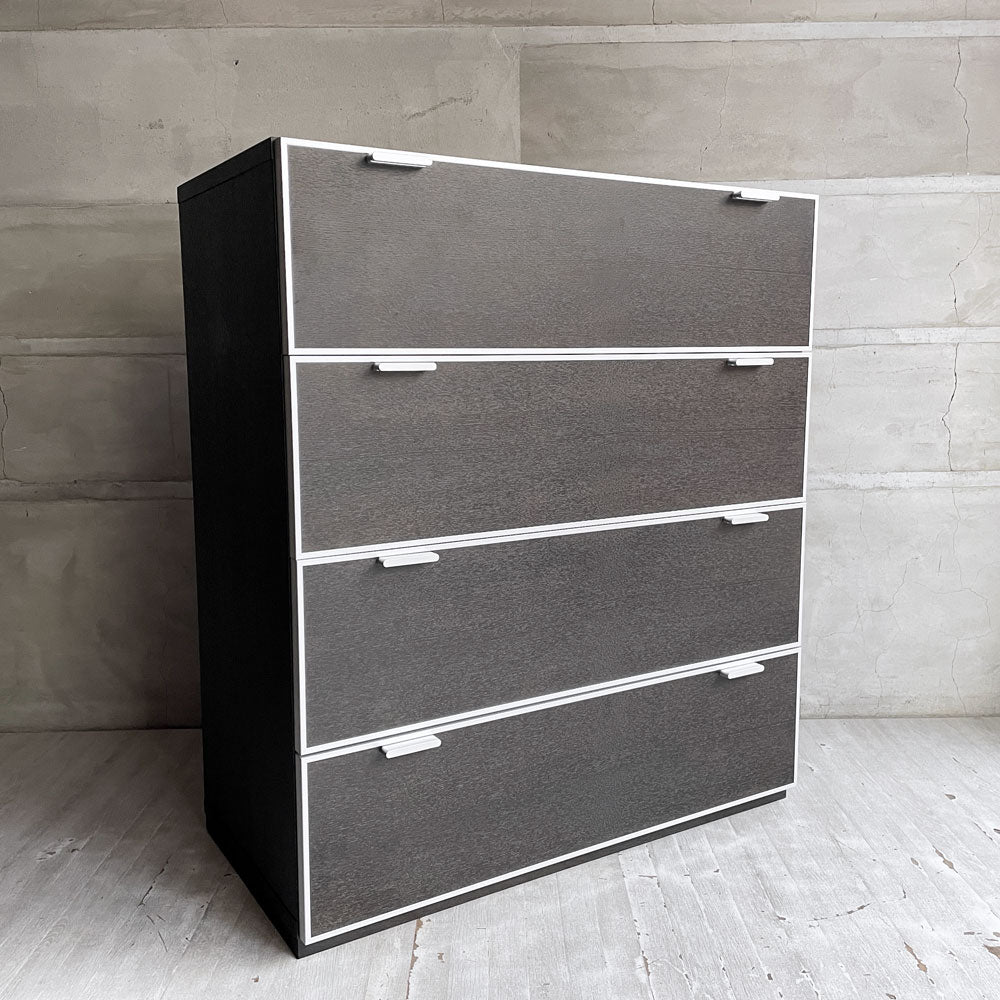 【学芸大学店】松永家具 Matsunaga Furniture ピアット piatto 4ドロワーズチェスト タモ材 W90cm ダーク モダンデザイン 国産家具 廃番♪ 買取させていただきました。