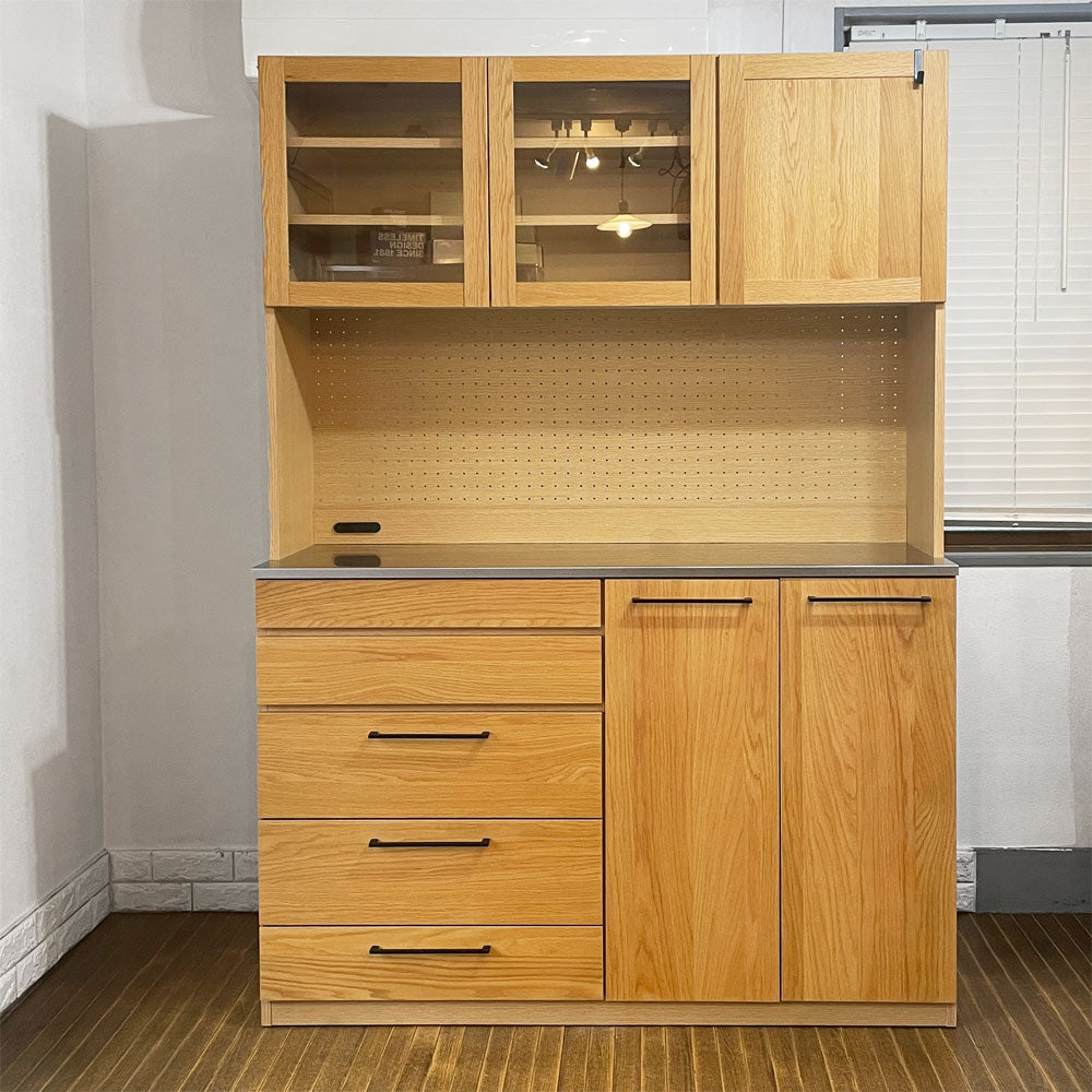 【経堂店】ベルメゾン Belle Maison キッチンキャビネット キッチンボード 食器棚 ナチュラル W140cm 廃番 買取させていただきました。