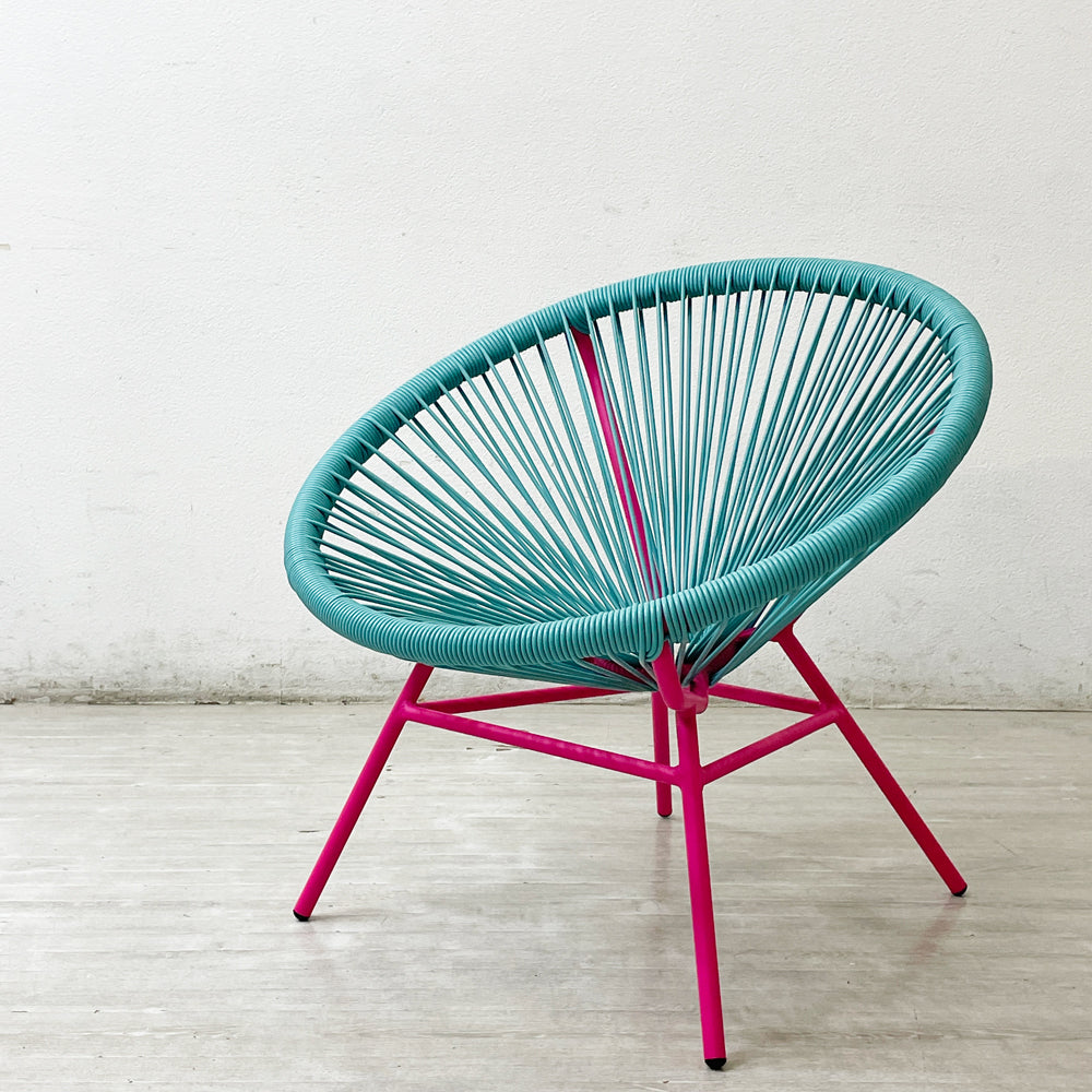 【祖師ヶ谷大蔵店】フランフラン Francfranc ロータス パーソナルチェア ガーデンチェア ターコイズ × ピンク ポリエチレン製 リゾートスタイル 買取させていただきました。
