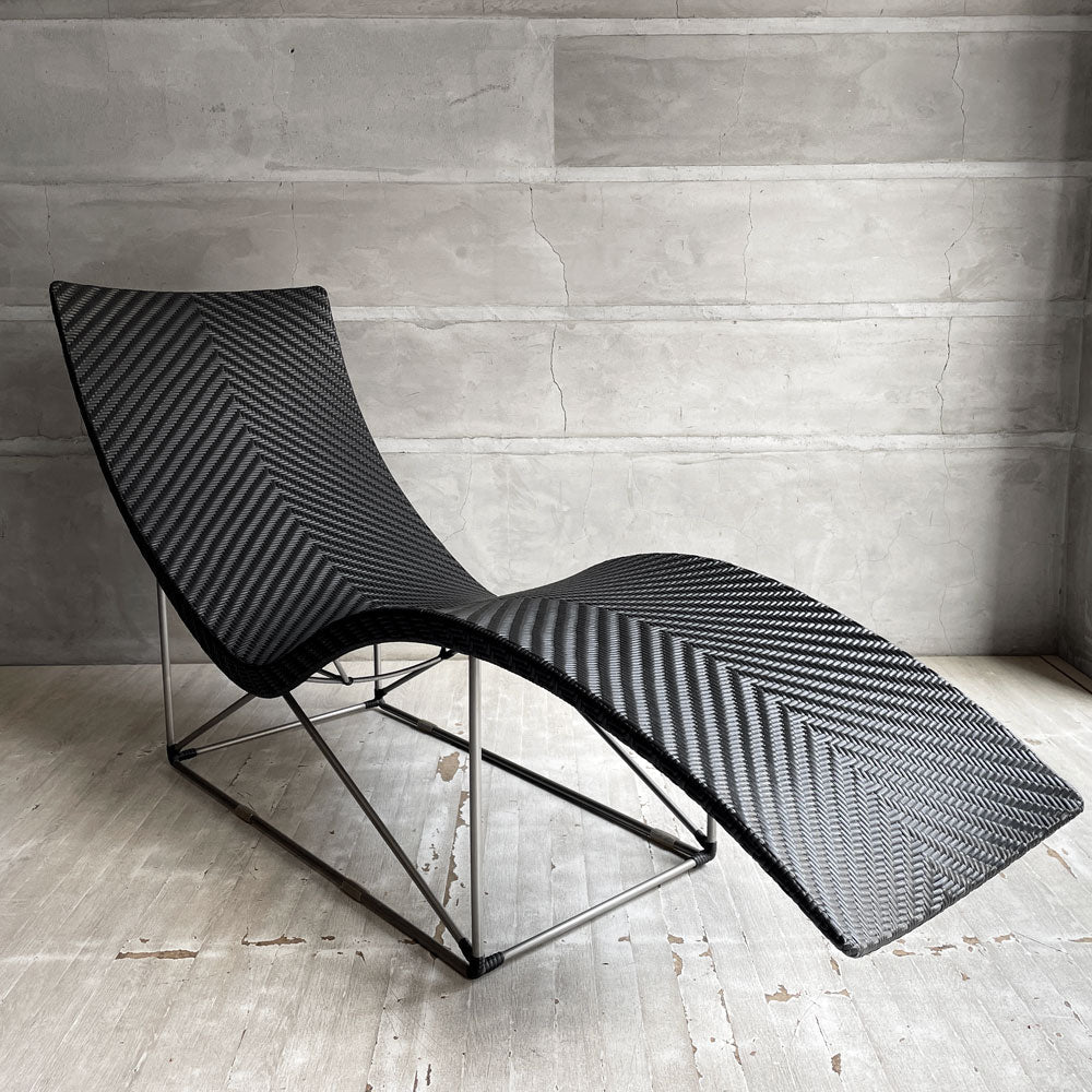 【学芸大学店】ヤマカワラタン 山川ラタン シェーズロング 寝椅子 デイベッド ラタン 籐 屋外 ガーデンチェア ハンドメイド ブラックカラー 廃番 ♪  買取させていただきました。