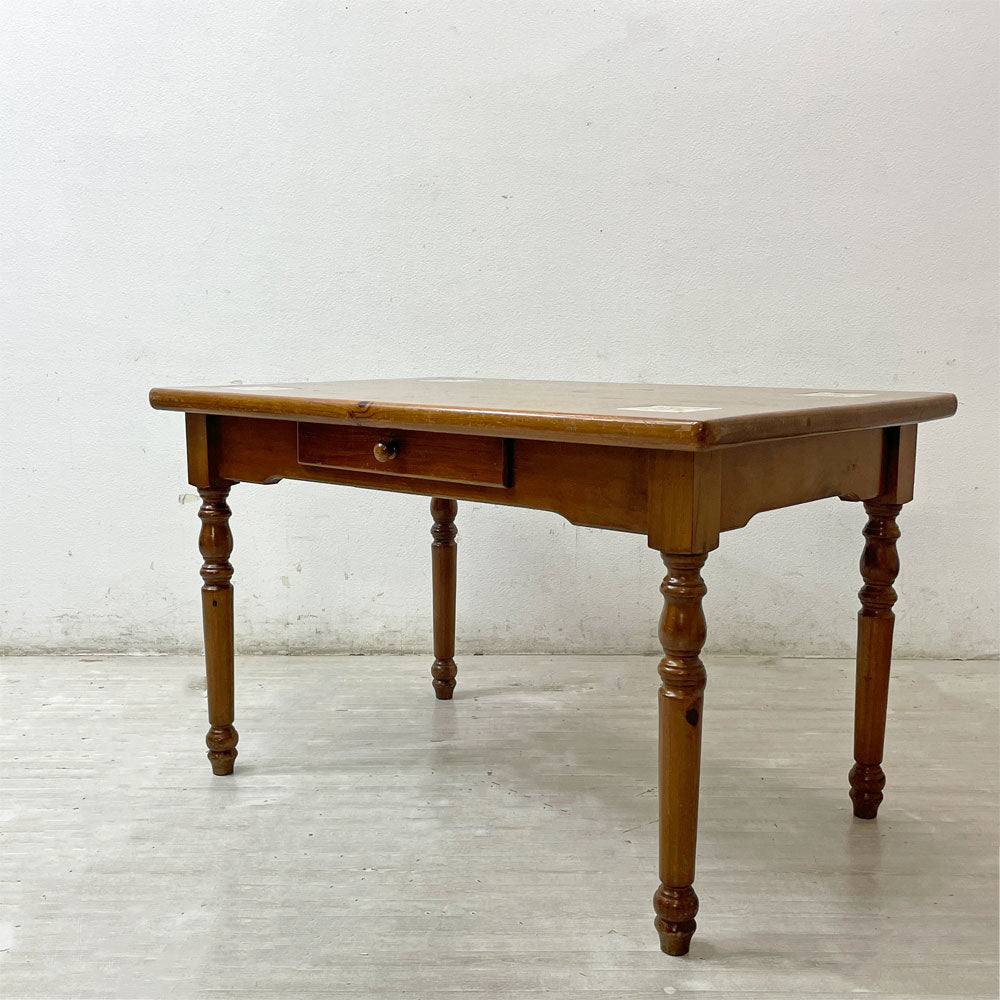 【祖師ヶ谷大蔵店】カントリースタイル パイン材 ダイニングテーブル バレンシアタイル バレンシア家具 W120cm スペイン 現状品 買取させていただきました。