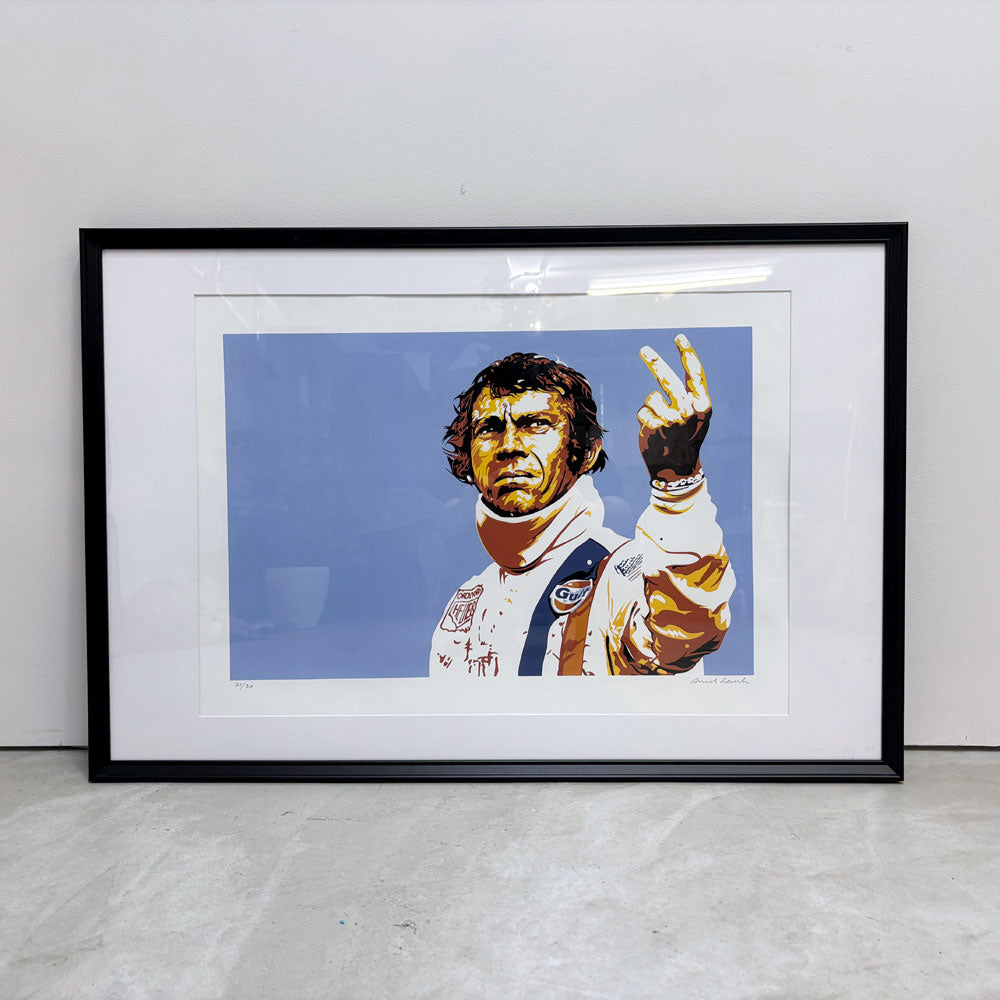 【祖師ヶ谷大蔵店】コンラッドリーチ CONRAD LEACH スティーブ・マックイーン Steve McQueen シルクスクリーン アートフレーム ポスター ポップアート 21/30 希少 21×30cm(スクリーンサイズ) 額装品 買取させていただきました。