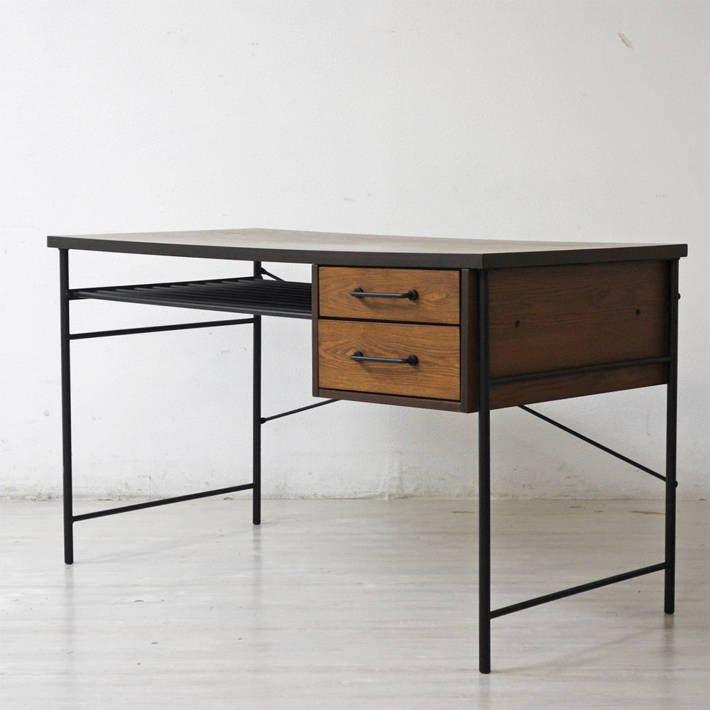 【祖師ヶ谷大蔵店】ロウヤ LOWYA デスク 2ドロワー パソコンデスク W120cm 木製天板 スチールレッグ インダストリアルデザイン 買取させていただきました。
