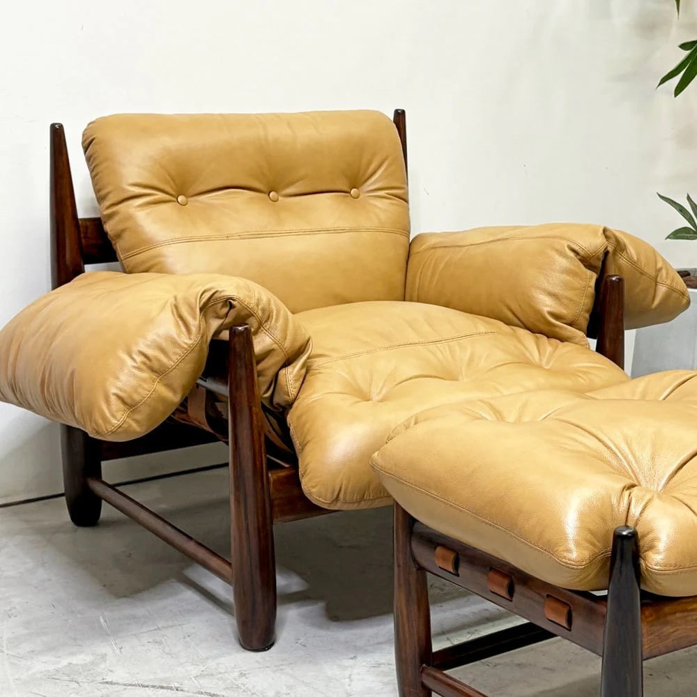 オカ OCA モーリーアームチェア + オットマン Mole Arm Chair + Ottoman ローズウッド無垢材 本革 セルジオ・ロドリゲス ブラジリアンミッドセンチュリー ブラジル ビンテージ ～そして芸術となる～