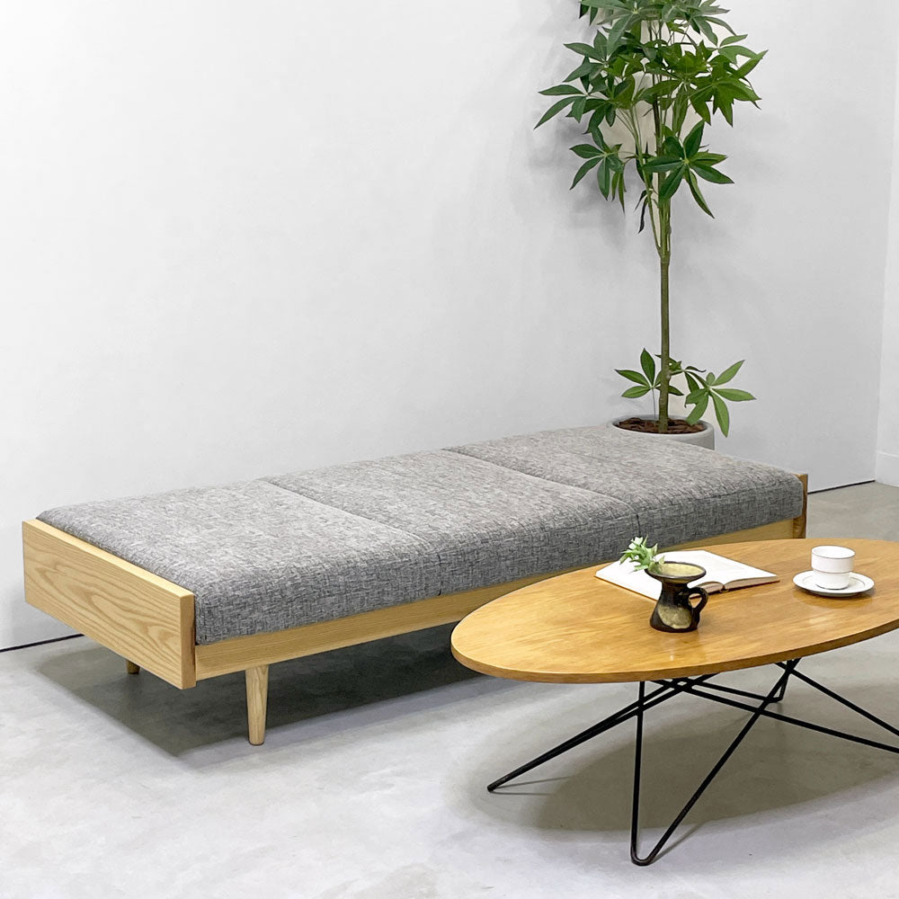 グラフ graf × 相合家具 SOGO adシリーズ デイベッドベンチ Day bed bench ホワイトアッシュ材 グレー系 ファブリック W171cm ～きままのま～