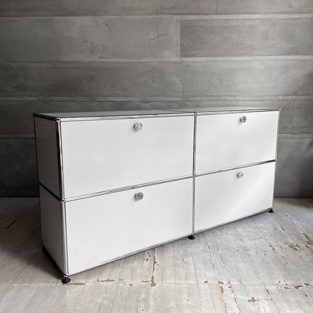 【学芸大学店】ユーエスエムハラー USMハラー USM Haller モジュラーファニチャー キャビネット シェルフ 2列2段 ドロップダウンドア×2＋エクステンションドア×2 ピュアホワイト オフィス家具 スイス ♪ 買取させていただきました。