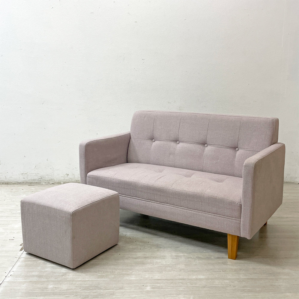 【祖師ヶ谷大蔵店】モモナチュラル Momo Natural ソユル SOEUR 2シーターソファ＋オットマン ピンク ファブリック W120 買取させていただきました。