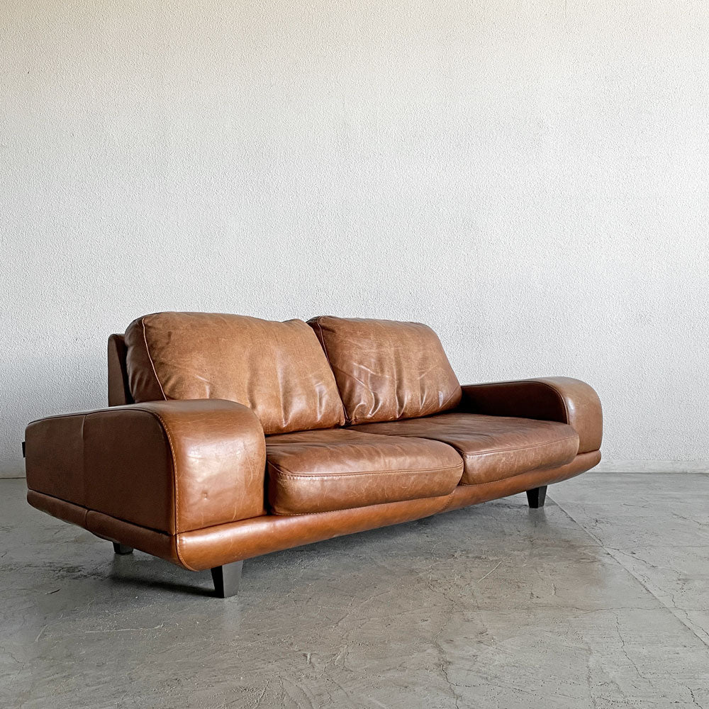 【登戸BASE店】アクタス ACTUS ファイブバイファイブ five by five 3350 2シーターソファ W181cm 本革 キャメルレザー 廃番 買取させていただきました。