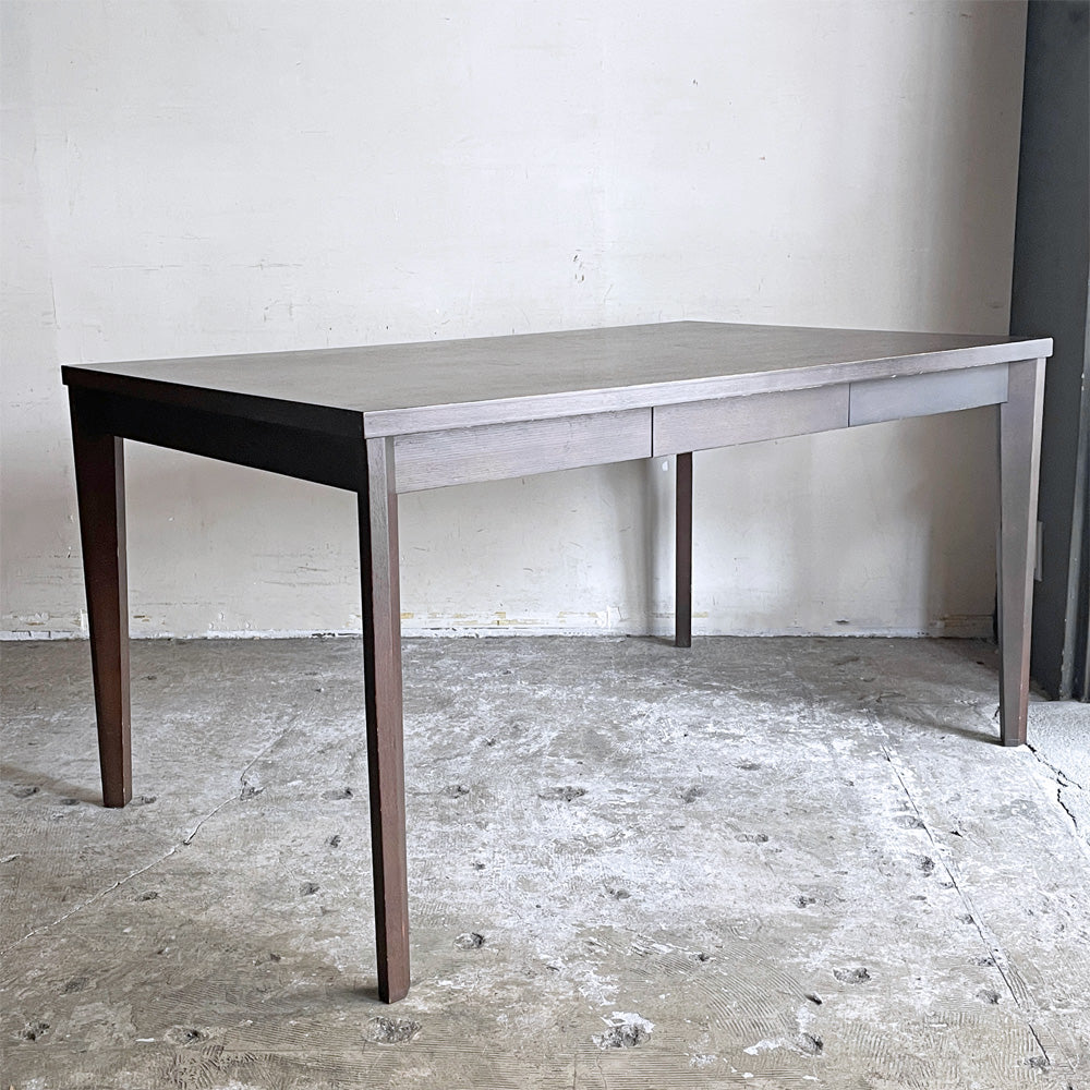 【自由が丘店】ケユカ KEYUCA タモ材 ダイニングテーブル ダークブラウン 抽斗1杯 木製 W135cm モダンデザイン 買取させていただきました。