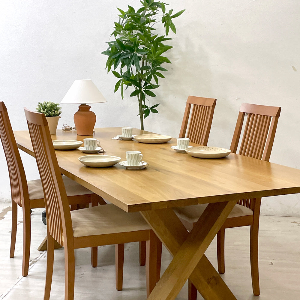 エスニクラフト Ethnicraft オーク パターソン Oak Pettersson ダイニングテーブル 無垢材 W220 x D100cm ～森の息吹を感じる大型無垢材テーブル～