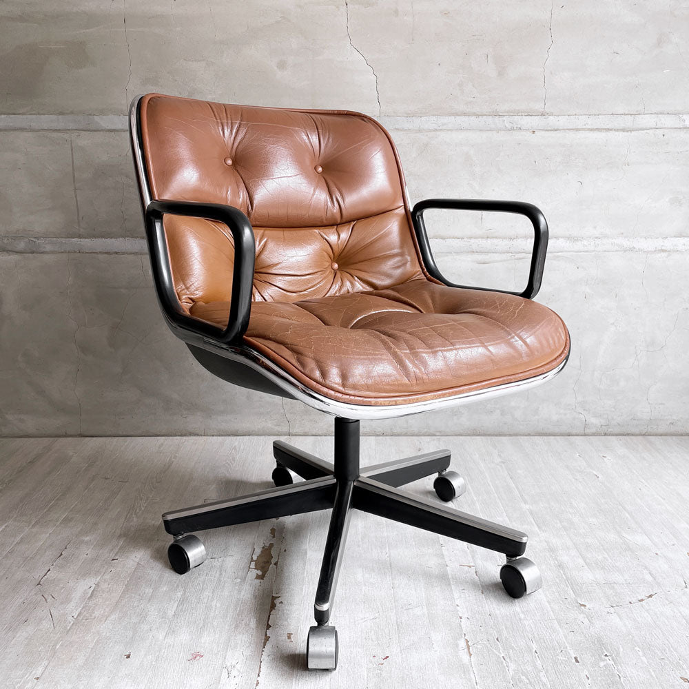 【学芸大学店】ノル Knoll ポロック チェア Pollock Exective Chair エグゼクティブチェア スイヴェルアームチェア 5本脚 キャスター仕様 キャメルカラー レザーシート デスクチェア チャールズ・ポロック Charles Pollock ♪ 買取させていただきました。