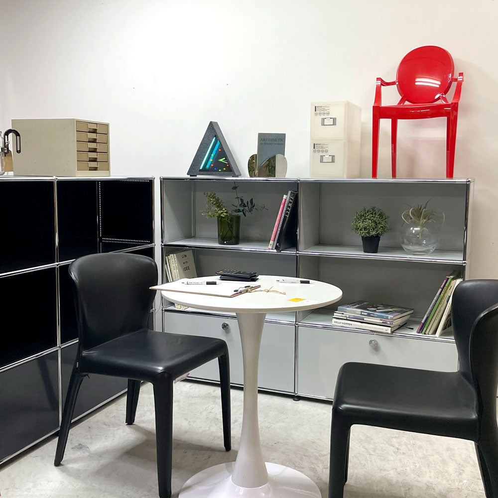 ユーエスエムハラー USM Haller モジュラーファニチャー キャビネット シェルフ 2列3段 2ドロワー 2ハーフドロワー アジャスター付き ～均整のグリッド～
