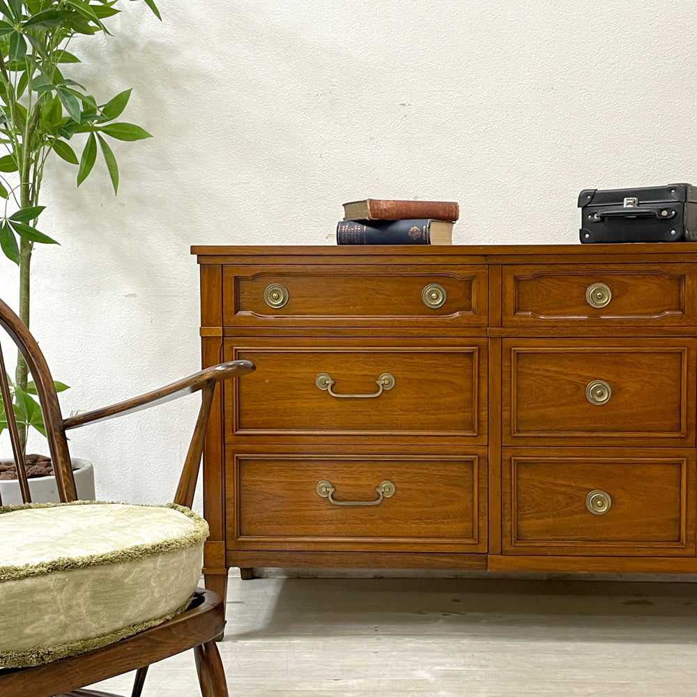 ドレクセルヘリテイジ DREXEL HERITAGE トライユン TRIUNE サイドボード 9ドロワー マホガニー材 参考価格70万円相当 ～最高級木材を使用した大型抽斗収納～