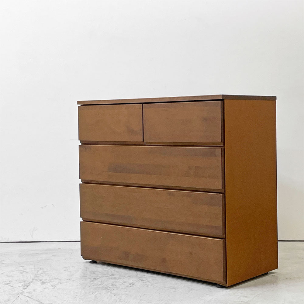 【祖師ヶ谷大蔵店】MUJI 無印良品 バーチ材 4段 チェスト ブラウン 収納家具 ナチュラル ブラウン 買取させていただきました。