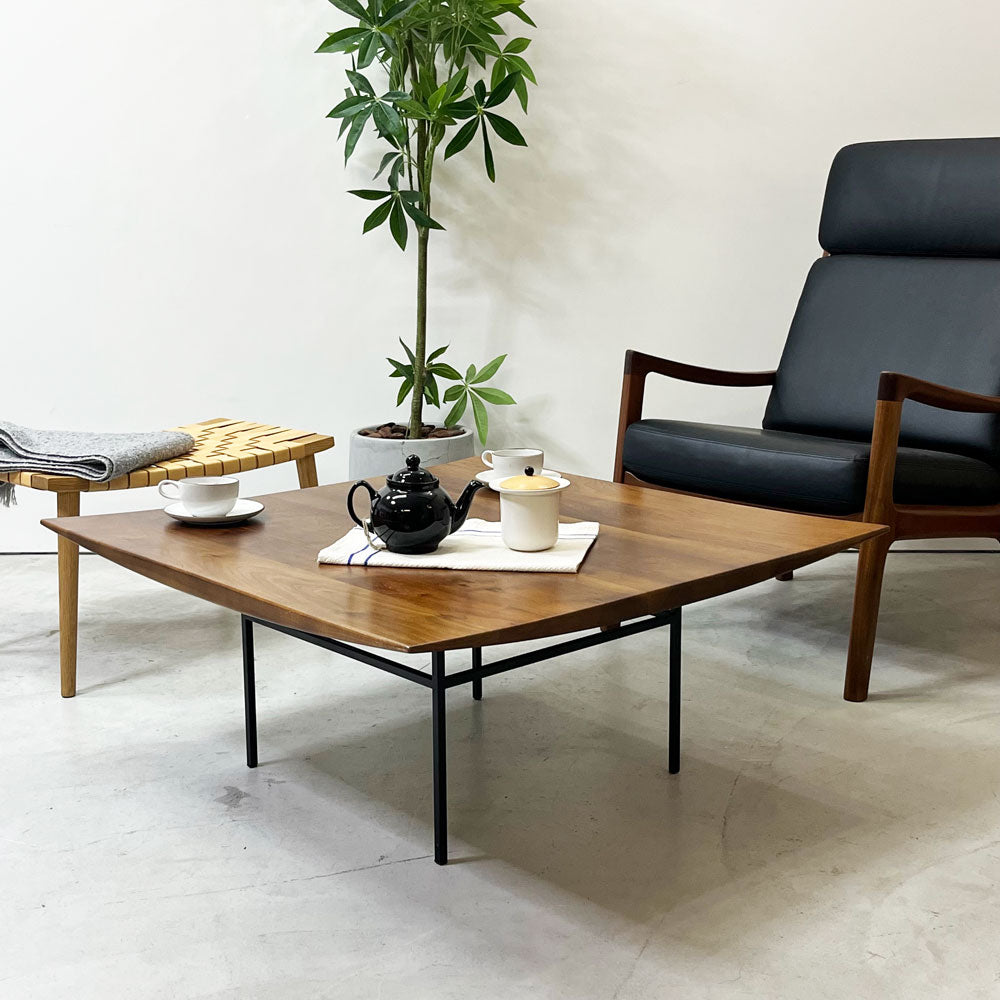 リッツウェル Ritzwell イビサフォルテ IBIZA FORTE リビングテーブル スクエア ウォールナット無垢材 W93cm 蒲原 潤 オーダー仕様 ～シルフの社～