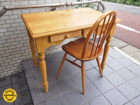 アンティーク スタイル Antique style パイン材 デスク ワークテーブル 引き出し付き ～ パイン材の温かい雰囲気がお部屋を包み込む【買取と販売とレンタルのお店】
