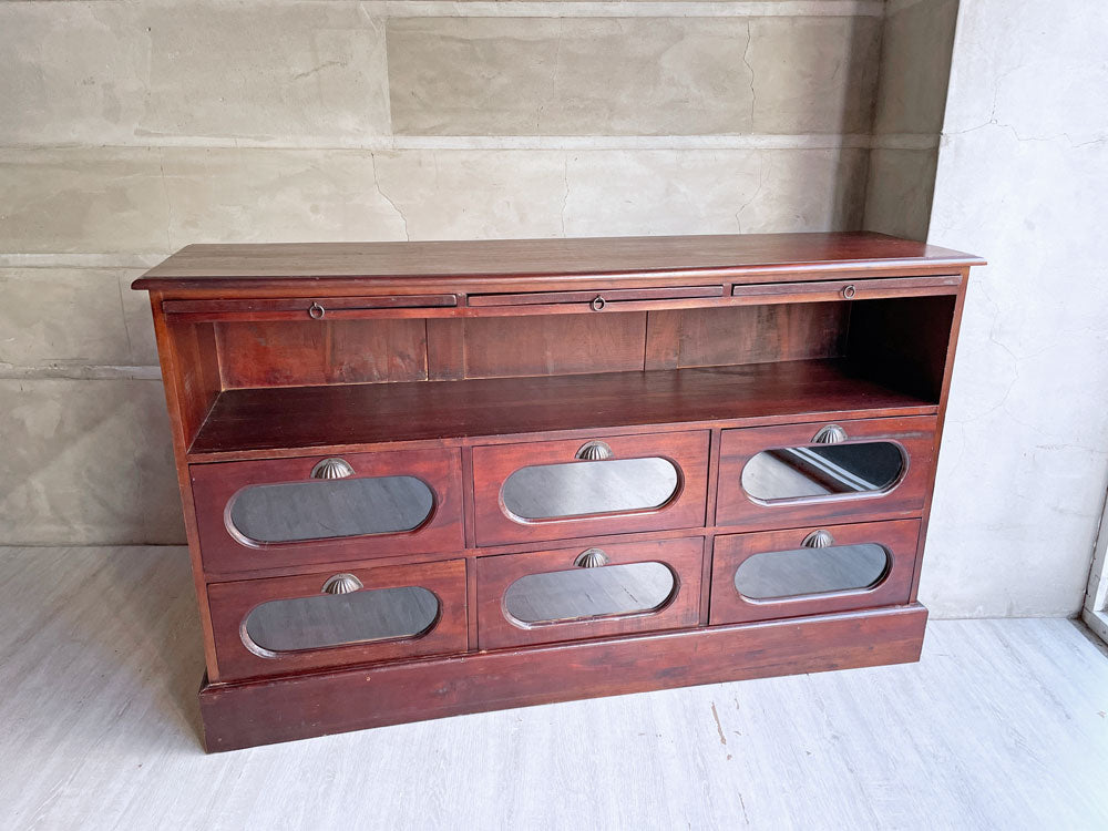 ビーカンパニー B-Company アジアンサイドボード マホガニー無垢材 スライドテーブル付き アンティークスタイル 中古品 買い取りしました。