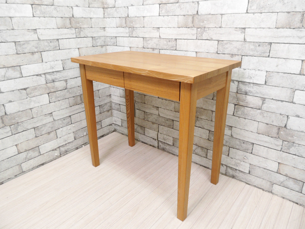 無印良品 MUJI タモ 無垢材 パーソナルデスク 抽斗2杯 幅80cm 廃番  中古品 買い取りしました。