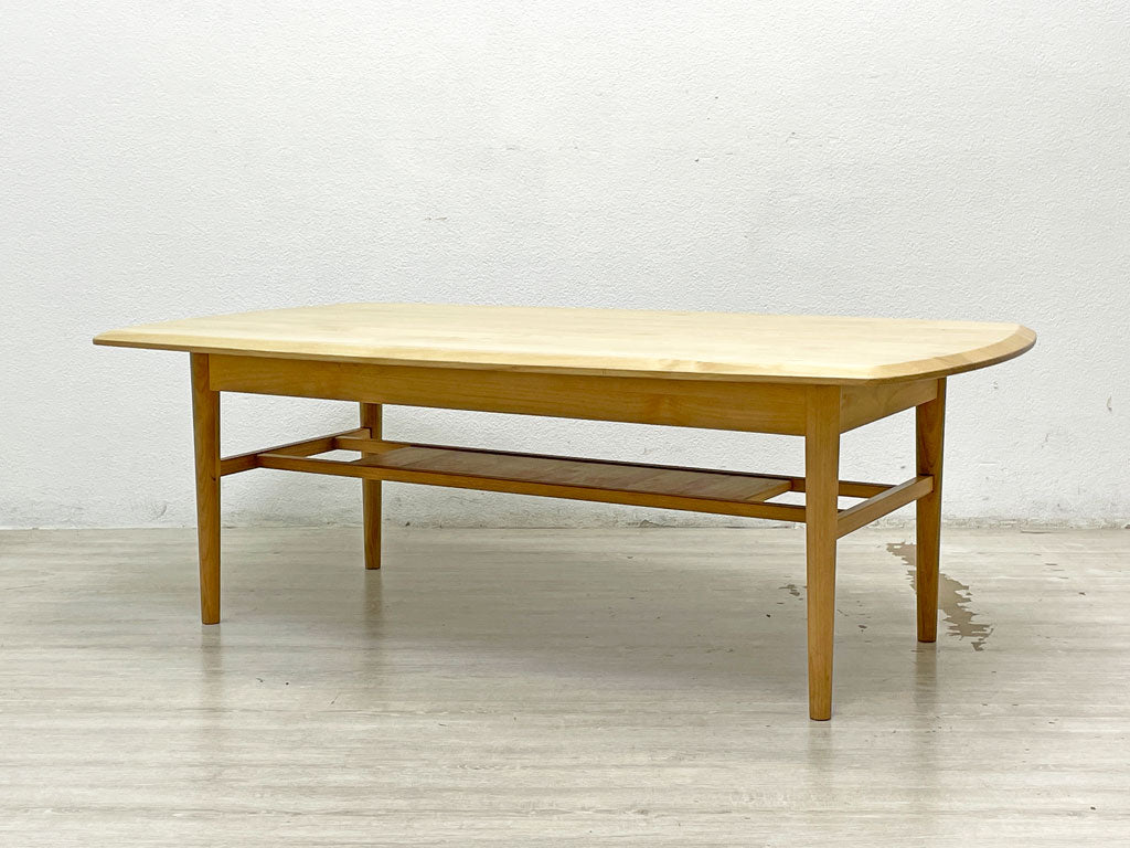 モモナチュラル Momo Natural ワイド ミドル テーブル WIDE FD MID TABLE コーヒーテーブル エレベーターテーブル 昇降 アルダー材 定価￥76,000- 中古品 買い取りしました。