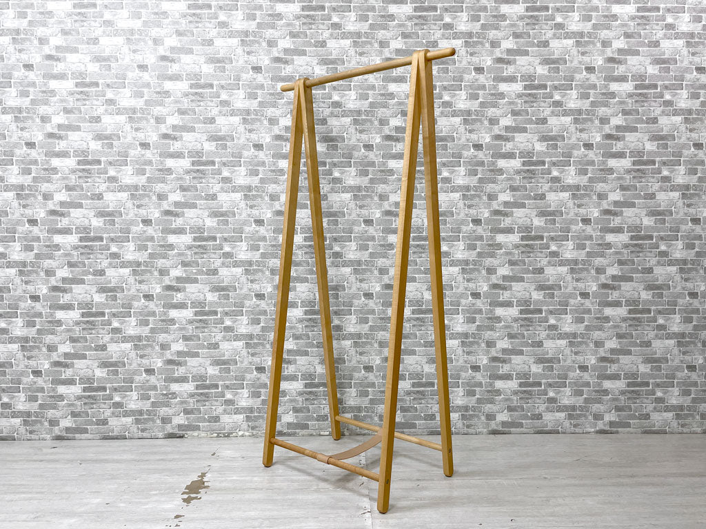 コサイン cosine ドレスラック ハンガーラック 折り畳み メープル無垢材 W80cm 革ベルト付 旭川家具 買い取りしました。