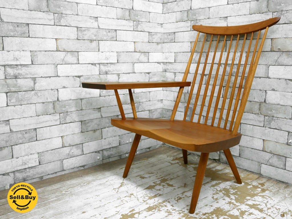 ジョージ・ナカシマ George Nakashima 桜製作所 CN103 ラウンジ アーム LOUNGE ARM ラウンジチェア ウォールナット無垢材 焼印入り 中古品 買い取りしました。